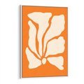 Obraz w ramie 50x70 - Wibracje Barw - abstrakcyjny boho plakat, pomarańczowe tło - rama biała