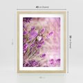 Plakat w ramie 40x50 - Majestat lawendy: fioletowe pola - lawenda, fiolet - rama drewno