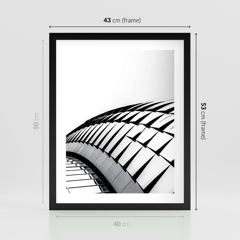 Plakat w ramie 40x50 - Dynamiczne Kształty - architektura, obłe kształty - rama czarna