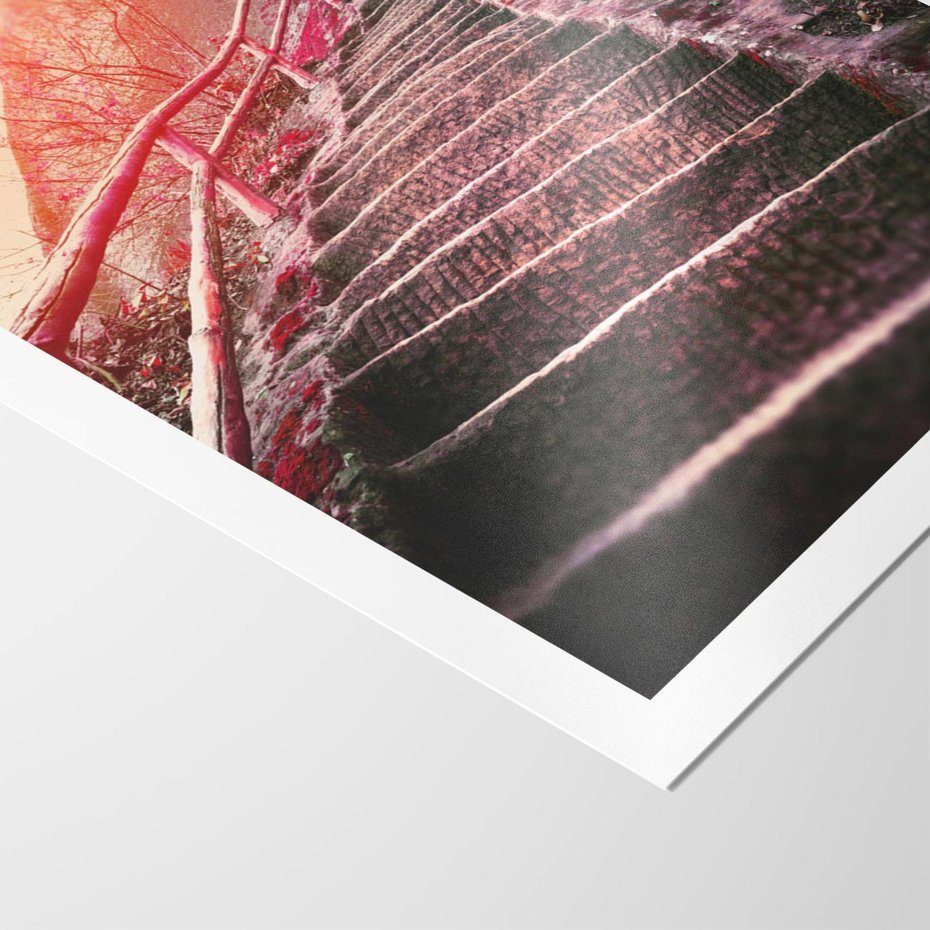 Plakat bez ramy 21x30 - Schody prowadzące do nieznanych ścieżek - schody, ścieżka