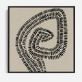 Obraz w ramie 50x50 - Nowoczesne Spektrum Wyobraźni - boho plakat, czarne kropki kreski - rama czarna