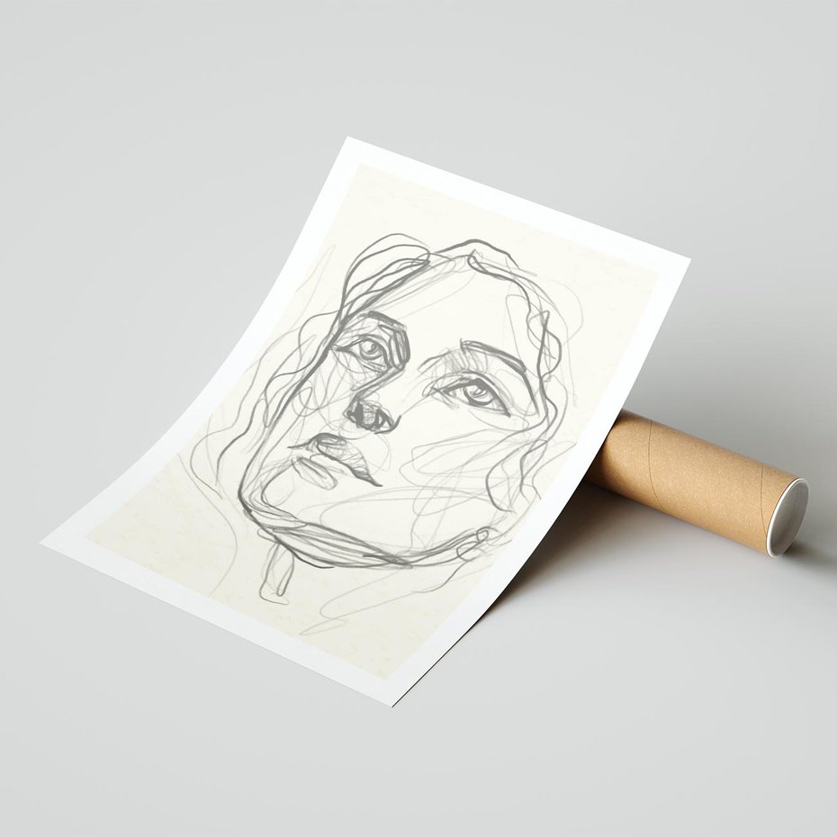 Plakat bez ramy 50x70 - Konturem Uchwycone - plakat, minimalistyczny szkic