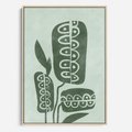 Obraz w ramie 50x70 - Nurtująca Zieleń - abstrakcyjny zielony motyw, skandynawski design - rama drewno