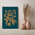 Obraz w ramie 50x70 - Boho Ekspresja Emocji - abstrakcyjna boho grafika, ciemne zielone tłó - rama czarna