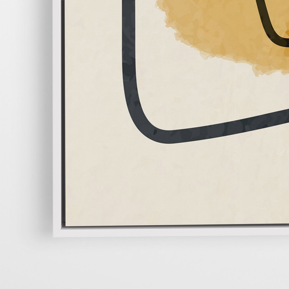 Obraz w ramie 80x120 - Rozkwitające Formy - abstrakcyjne nieregularne kształty, minimalistyczny plakat - rama biała