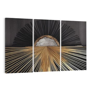 Obraz na płótnie 120x80 - Metaliczne Boho Abstrakcje - boho, słońce