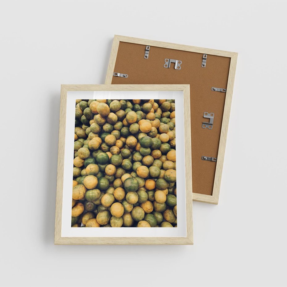 Plakat w ramie 40x50 - Świeżość Cytrusów - cytryny, limonki - rama drewno