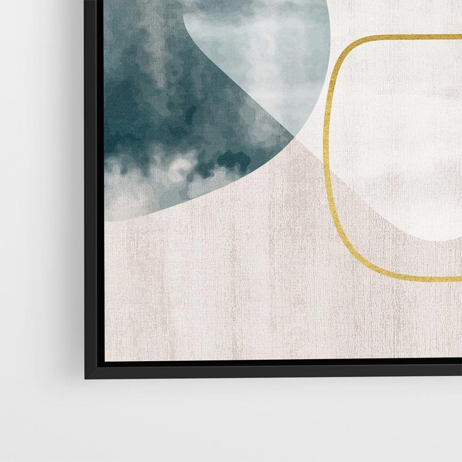 Obraz w ramie 50x50 - Minimalistyczne Plamy Farby - pastelowe geometryczne plamy, akwarela - rama czarna