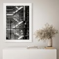 Plakat w ramie 30x40 - Schody do architektonicznej przestrzeni - schody, architektura - rama biała