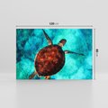 Obraz na płótnie 120x80 - Morze, fale i skały - żółw, morze