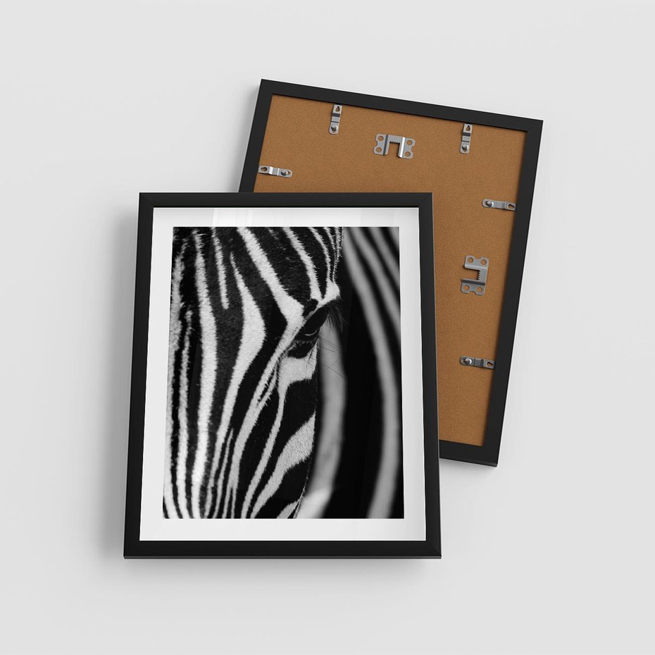 Plakat w ramie 40x50 - Pasy Zebr - zebra, paski - rama czarna