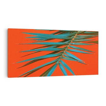 Obraz na płótnie 120x60 - Egzotyczny Urok - liście, palma