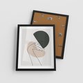 Plakat w ramie 40x50 - Przenikające Kształty - szkic jedną linią, one line - rama czarna