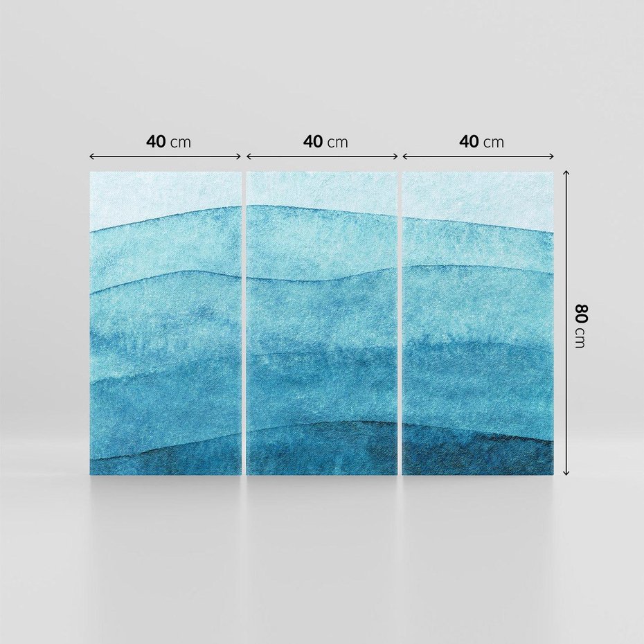 Obraz na płótnie 120x80 - Kolorowe fale akwareli - akwarela, fale