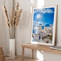 Plakat w ramie 40x50 - Uroki Santorini we Włoszech - Santorini, Włochy - rama drewno