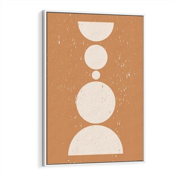 Obraz w ramie 70x100 - Podróżne Echa - mid century styl, nowoczesna grafika - rama biała