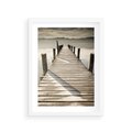 Plakat w ramie 30x40 - Idylliczny pomost nad jeziorem - pomost, jezioro - rama biała
