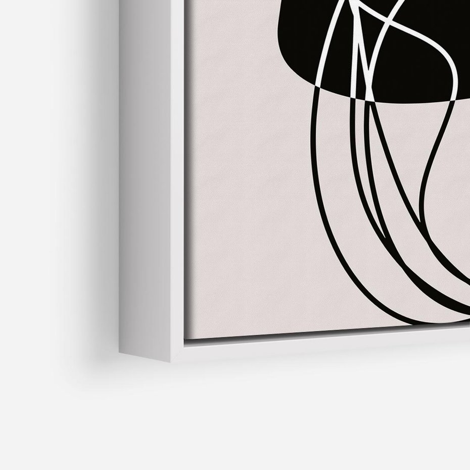 Obraz w ramie 50x50 - Abstrakcyjne Harmonie - abstrakcyjne szkicowane linie, minimalizm - rama biała