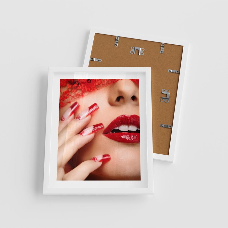Plakat w ramie 40x50 - Piękno manicure: kolory i elegancja - paznokcie, manicure - rama biała