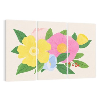 Obraz na płótnie 120x80 - Kwiatowy Uśmiech - kwiaty, akwarela