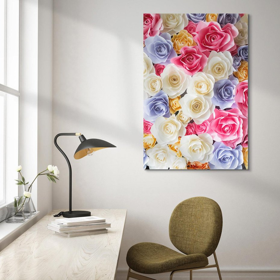 Obraz na płótnie 80x120 - Elegancja w kwiatach - kwiaty, róże