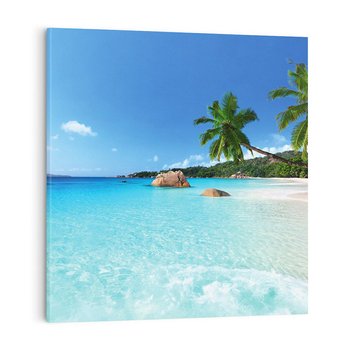 Obraz na płótnie 40x40 - Idylliczne Seszele - przyjemność dla oczu - Seszele, plaża