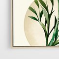 Obraz w ramie 80x80 - Rozkwitająca Delikatność - japońska sztuka, ptak - rama drewno