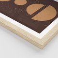 Plakat w ramie 30x40 - Impulsy Przestrzeni - mid century styl, nowoczesna grafika - rama drewno