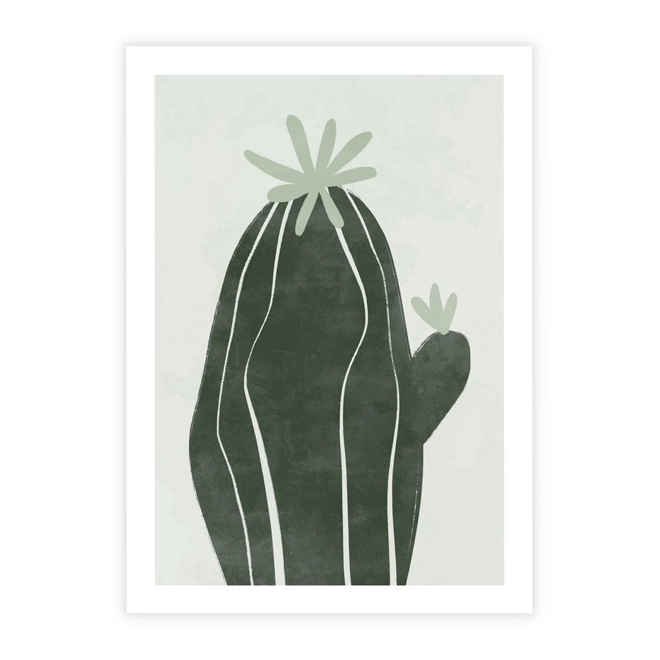Plakat bez ramy 21x30 - Zieleń Inspirującego Życia - zielony plakat, minimalizm