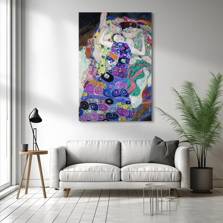 Obraz na płótnie 80x120 - "Dziewica" (1913) Gustav Klimt - Reprodukcja - reprodukcja, obraz na płótnie