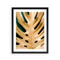 Plakat w ramie 40x50 - Piękno i Styl - złote, liście - rama czarna