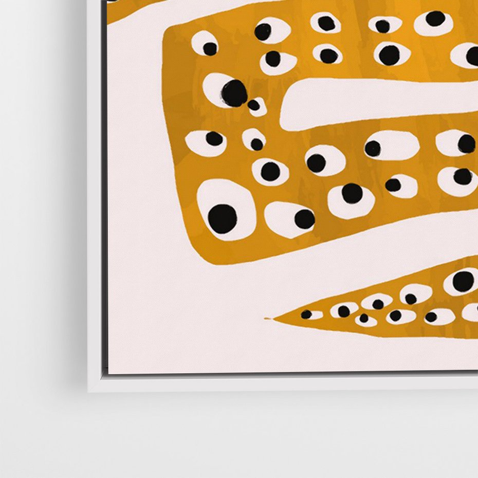 Obraz w ramie 70x100 - Mroczne Wypaczenia - abstrakcyjny obraz, dziwne kształty - rama biała