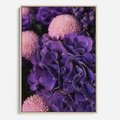 Obraz w ramie 50x70 - Fioletowa hortensja - kwiaty, hortensja - rama drewno