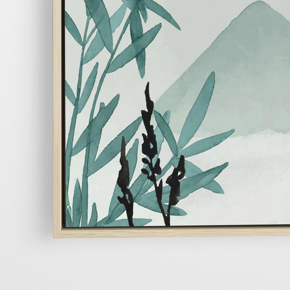 Obraz w ramie 70x50 - Zaklęte Wzgórza - krajobraz, japonia - rama drewno