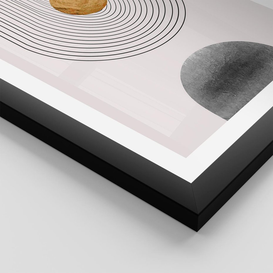 Plakat w ramie 30x40 - Geometryczny Blask - nowoczesna grafika, geometria - rama czarna
