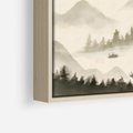 Obraz w ramie 120x80 - Przyroda Japonii - japońska akwarela, góry - rama drewno