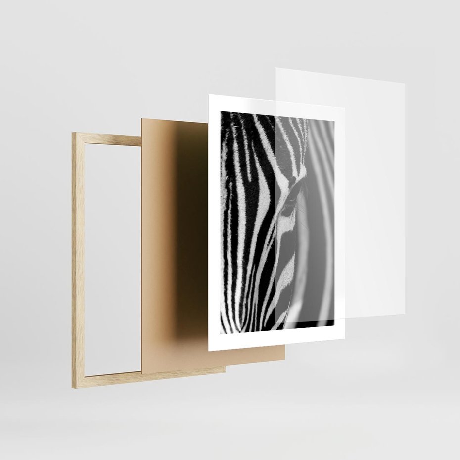 Plakat w ramie 30x40 - Pasy Zebr - zebra, paski - rama drewno