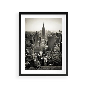 Plakat w ramie 50x70 - Dusza wielkiego miasta - Manhattan, Nowy Jork - rama czarna