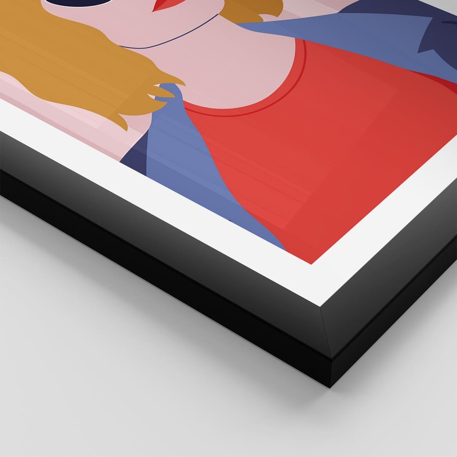 Plakat w ramie 50x70 - Kobieca Ekspresja - nowoczesny plakat, styl retro - rama czarna