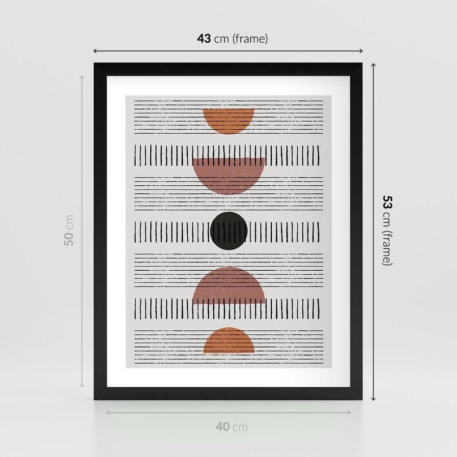 Plakat w ramie 40x50 - Plakat w Stylu Abstrakcji - geometryczna grafika, plakat - rama czarna