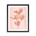 Plakat w ramie 40x50 - Przenikające Kształty - minimalistyczny plakat, pudrowe kwiaty - rama czarna