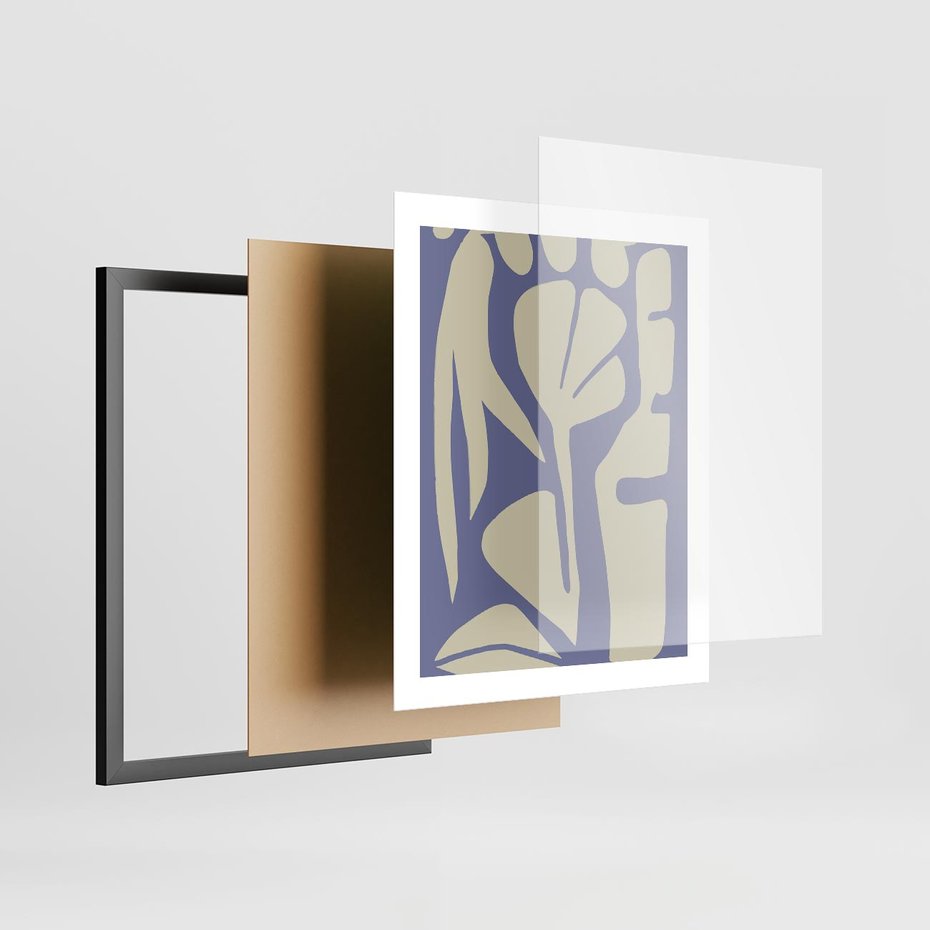 Plakat w ramie 40x50 - Echa Wizualnej Transcendencji - skandynawski styl, plakat - rama czarna