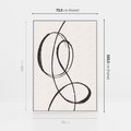 Obraz w ramie 70x100 - Zaklęte Linie - abstrakcyjne szkicowane linie, minimalizm - rama biała