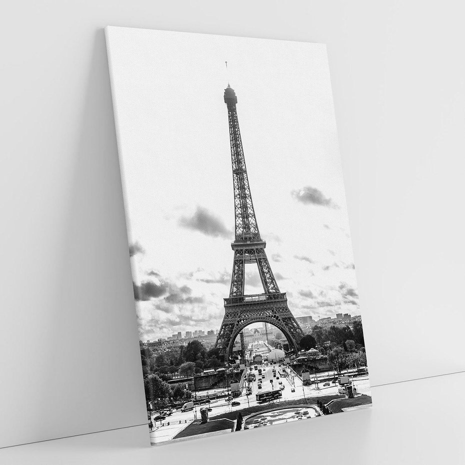 Obraz na płótnie 80x120 - Wieża Eiffla - czarno białe zdjecie, wieża eiffla