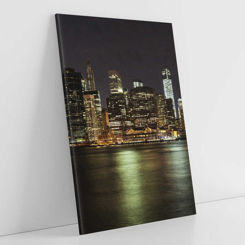 Obraz na płótnie 80x120 - Nowy Jork nocą - New York, Nowy