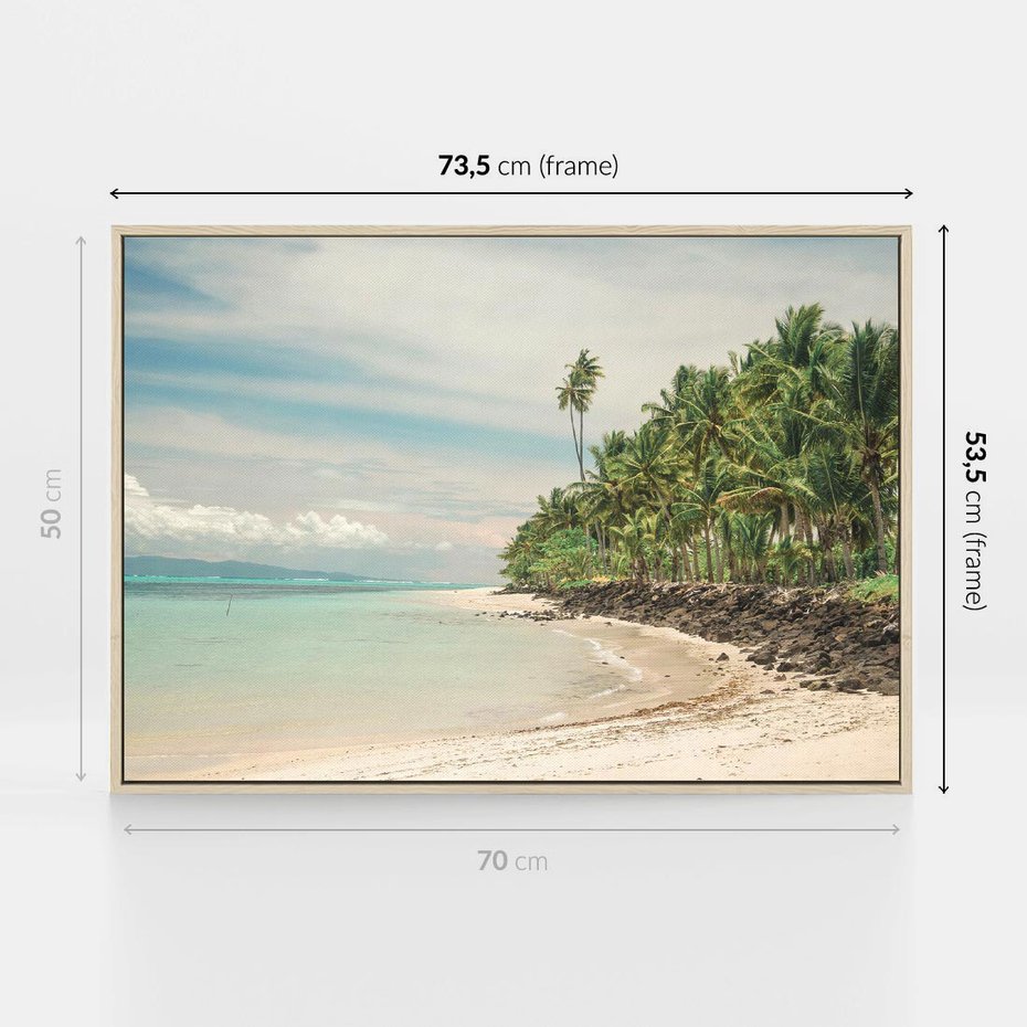 Obraz w ramie 70x50 - Uczta Egzotycznych Marzeń - fotografia, rajska plaża - rama drewno