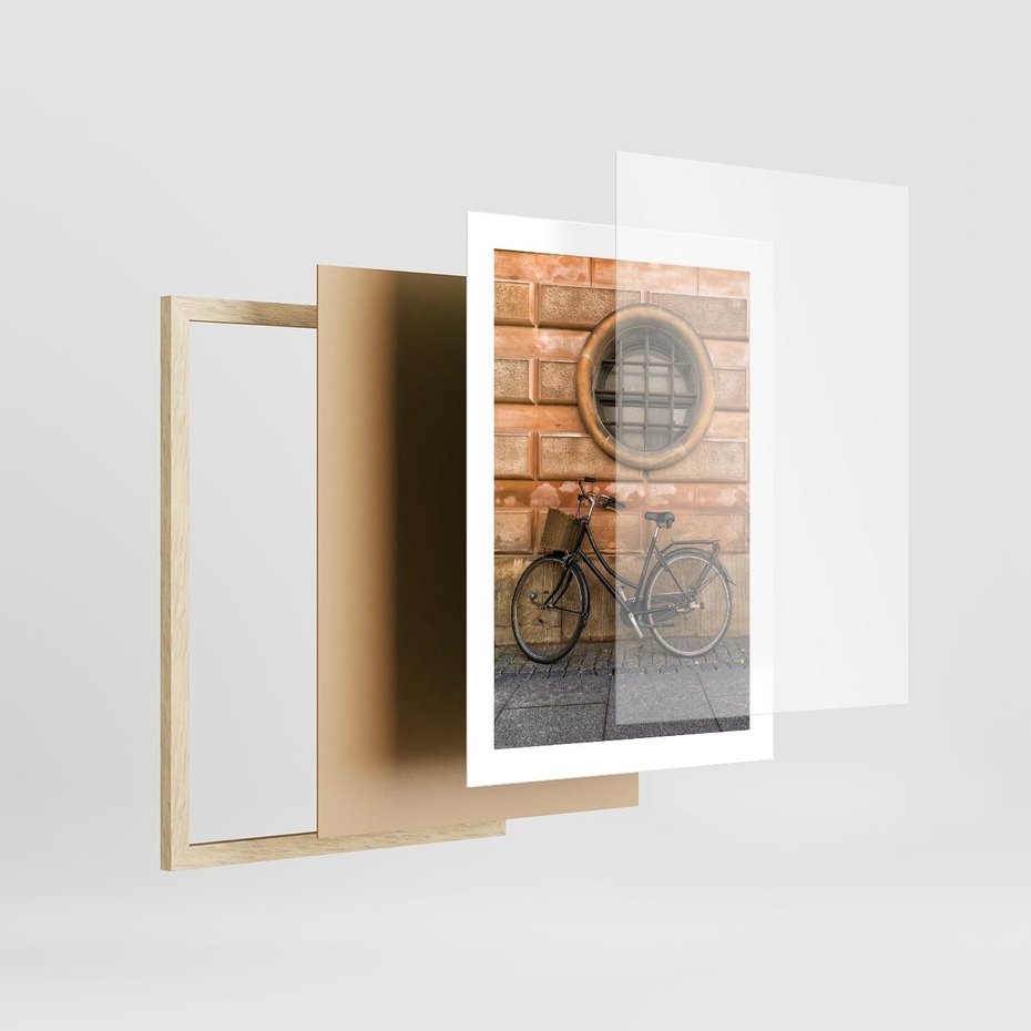 Plakat w ramie 30x40 - Holenderska Ikona - rower, Holandia - rama drewno