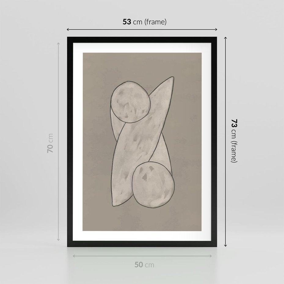 Plakat w ramie 50x70 - Zaklęte Anomalie - nowoczesna geometryczna sztuka, loftowe wnętrze - rama czarna