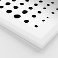 Plakat w ramie 50x70 - Migocące Anomalie - abstrakcyjna kompozycja z czarnych kropek, minimalistyczny czarno bialy plakat - rama biała