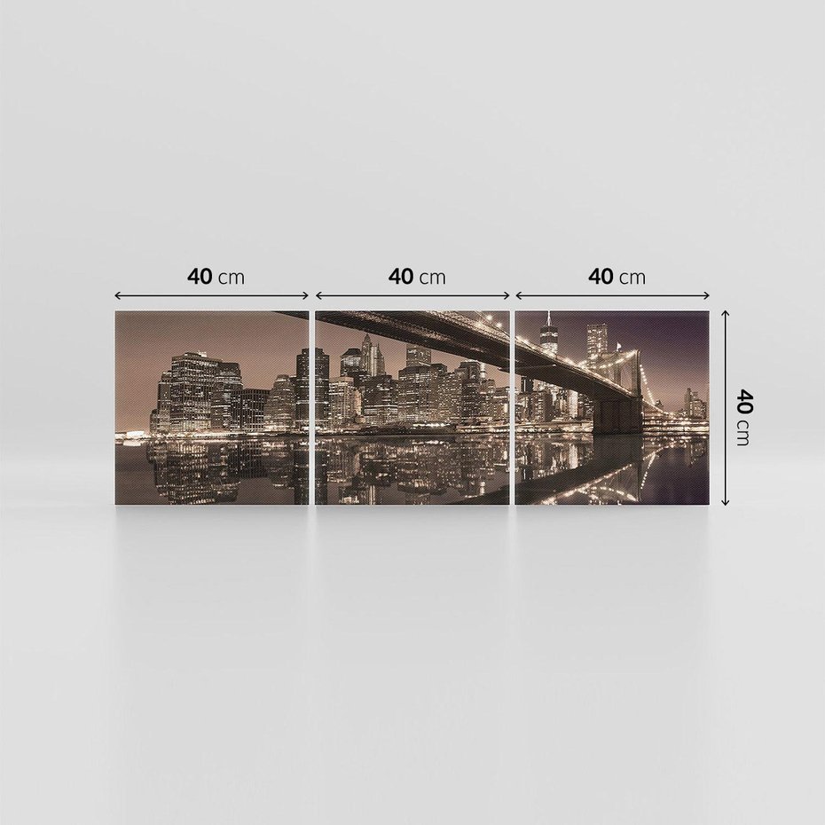 Obraz na płótnie 120x40 - Most na nocnym horyzoncie - most, noc